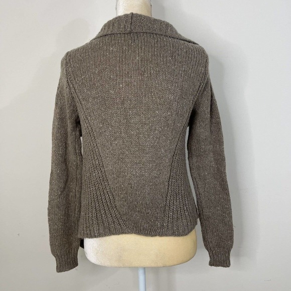Lauren Ralph Lauren Wool Alpaca Blend Cardigan Size XS Brown Drape Front - Picture 7 of 10